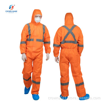 Safety Microporous Reflective Disposable Medical Isolation Coverall Gown